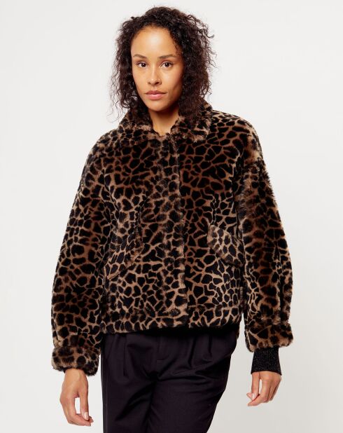 Blouson en Fourrure de mouton New Bianca leopard