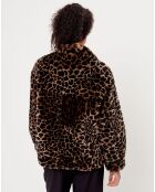 Blouson en Fourrure de mouton New Bianca leopard