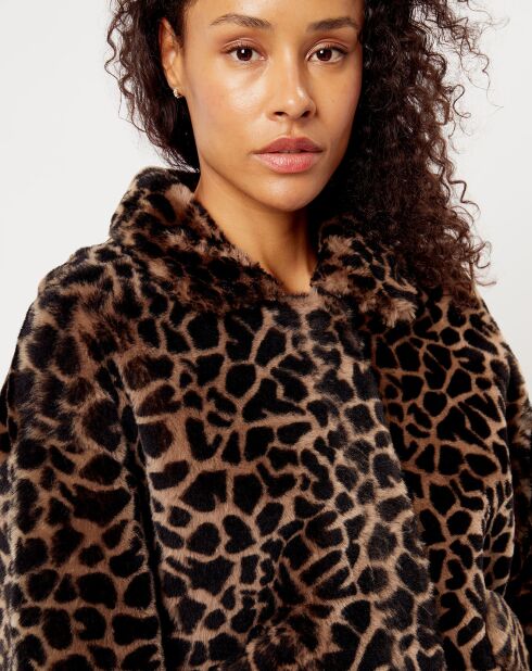 Blouson en Fourrure de mouton New Bianca leopard