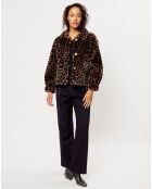 Blouson en Fourrure de mouton New Bianca leopard