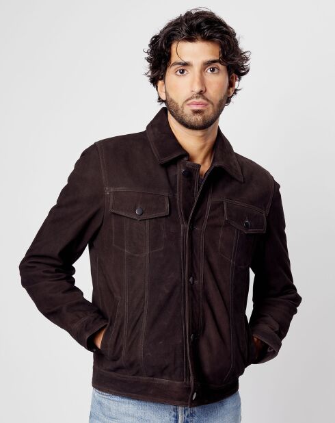 Veste en Cuir David marron