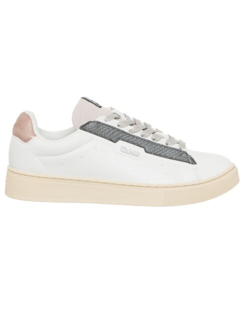 Sneakers en Cuir Louise blanc/gris/rose