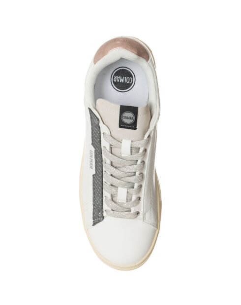 Sneakers en Cuir Louise blanc/gris/rose