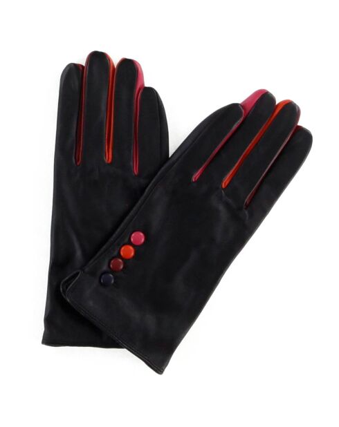 Gants en Cuir d'Agneau Smarties noir/multicolore