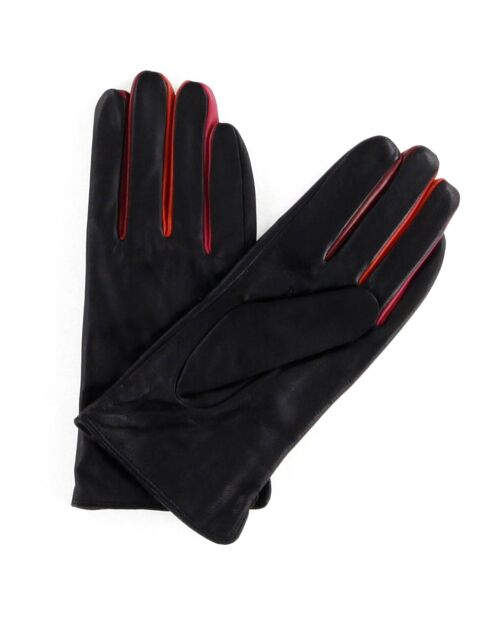 Gants en Cuir d'Agneau Smarties noir/multicolore