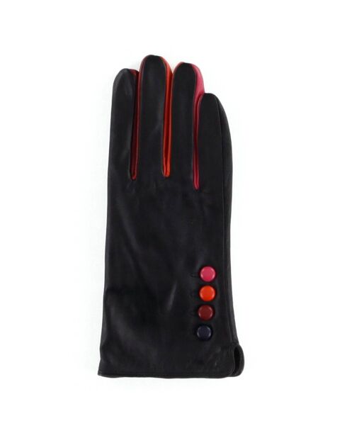 Gants en Cuir d'Agneau Smarties noir/multicolore