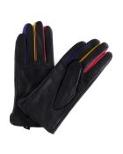 Gants en Cuir d'Agneau Femme noir/multicolore