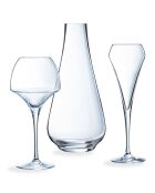 Set 12 verres à pied Open Up + carafe transparents