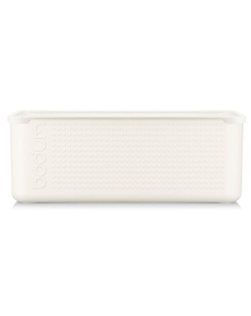 Boite à pain grand modèle couvercle plastique Bistro blanche - 23.7x36.5x13.8 cm