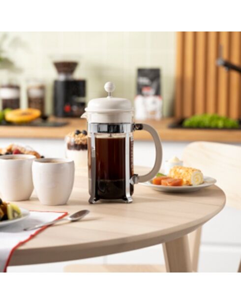 Panera grande con tapa de plástico Bistro blanca, 23,7 x 36,5 x 13,8 cm