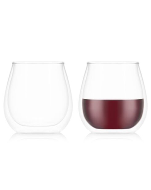 2 Verres à vin double paroi Pinot Skål transparents - 0.5L