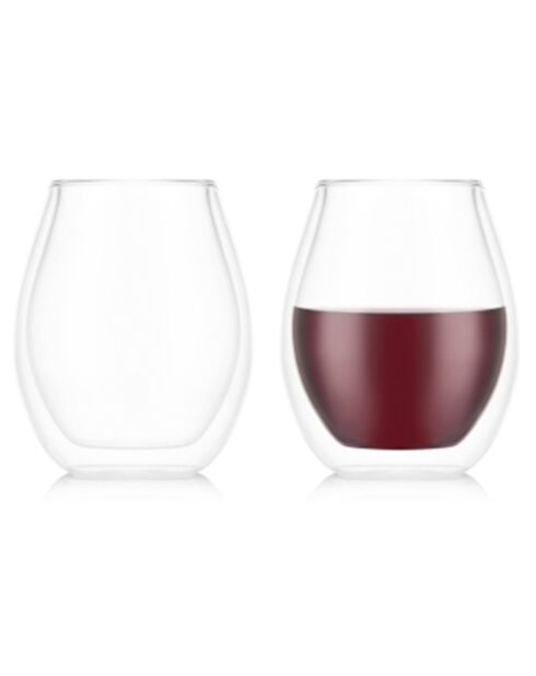 2 Verres à vin double paroi Syrah Skål transparents - 0.45L