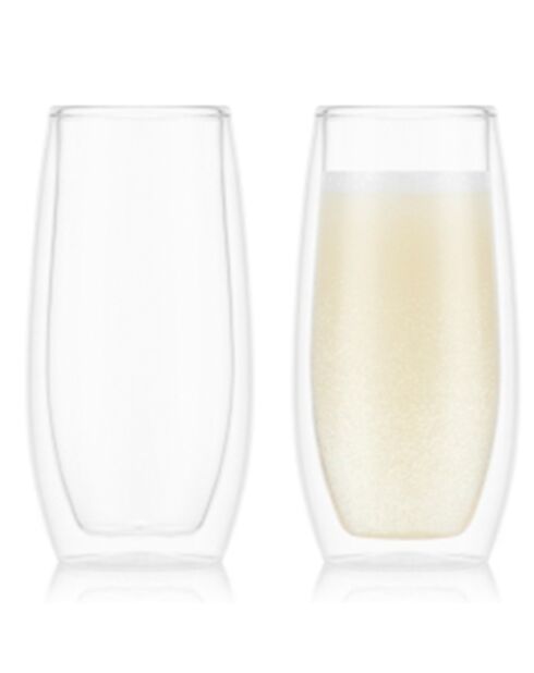 2 Verres à champagne double paroi Skål transparents - 0.2L