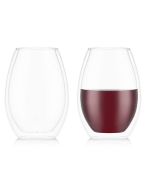 2 Verres à vin double paroi Shiraz Skål transparents - 0.5L