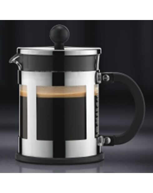 Prensa francesa, 4 tazas, con caño cromado gris Chambord, 0,5 L