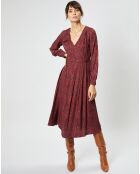 Robe Ilima imprimé bordeaux