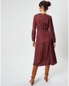 Robe Ilima imprimé bordeaux