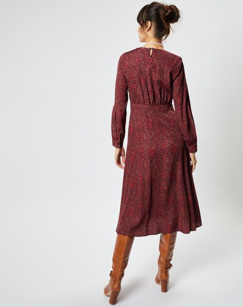 Robe Ilima imprimé bordeaux