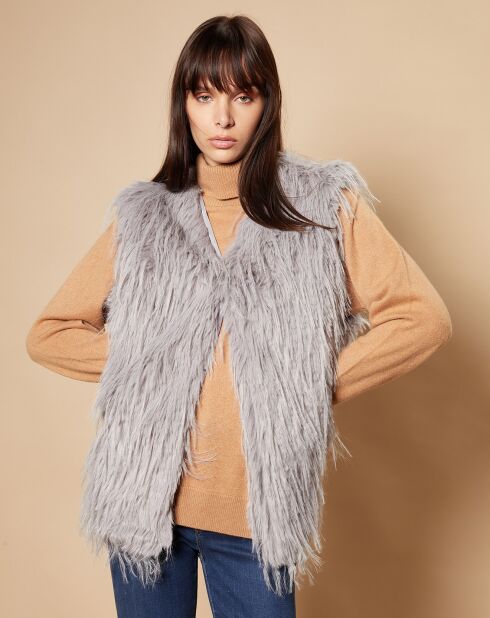 Gilet en Fausse Fourrure Elena gris