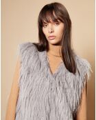 Gilet en Fausse Fourrure Elena gris