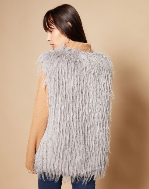 Gilet en Fausse Fourrure Elena gris
