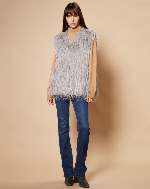 Gilet en Fausse Fourrure Elena gris