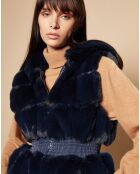 Gilet en Fausse Fourrure Elyah marine