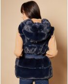 Gilet en Fausse Fourrure Elyah marine