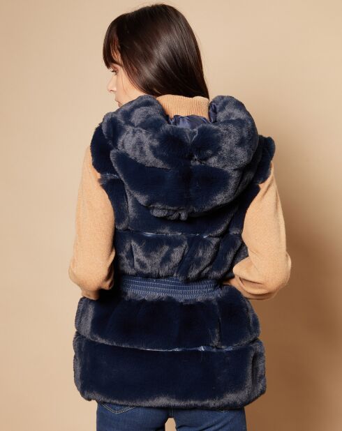 Gilet en Fausse Fourrure Elyah marine