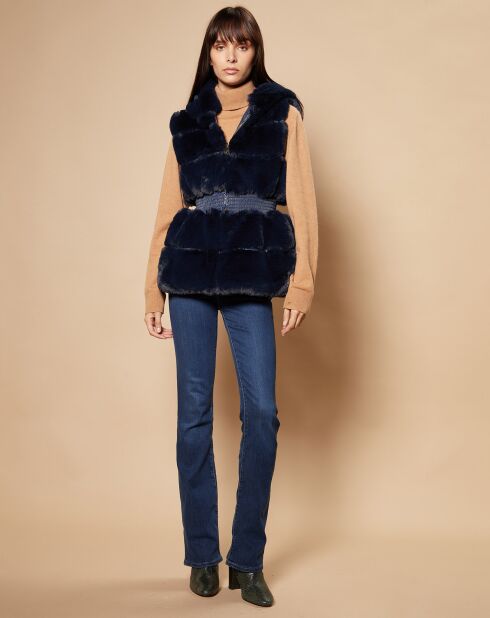 Gilet en Fausse Fourrure Elyah marine