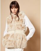 Gilet en Fausse Fourrure Elyah beige