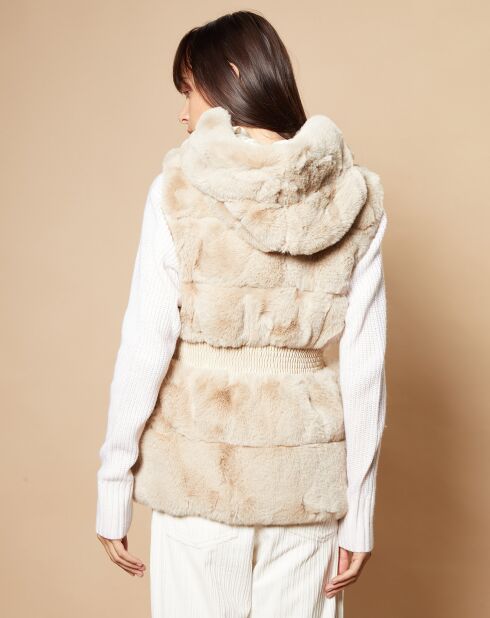 Chaleco Elyah de piel sintética beige