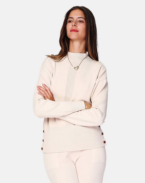 Pull en Cachemire 4 fils mélangé Agathe crème