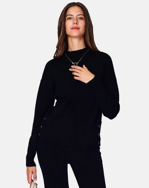Pull en Cachemire 4 fils mélangé Agathe noir