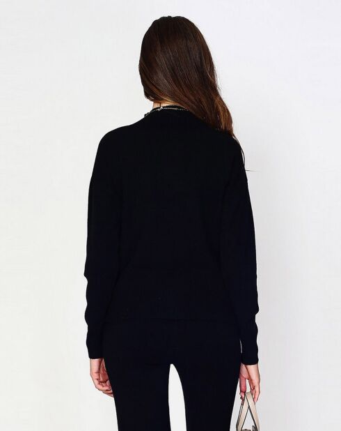 Pull en Cachemire 4 fils mélangé Agathe noir