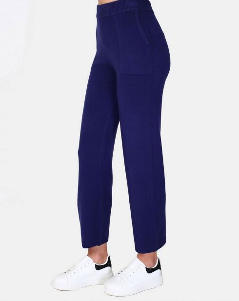 Pantalon en Cachemire 4 fils mélangé Zoé bleu nuit