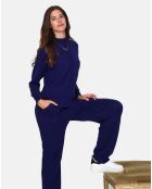 Pantalon en Cachemire 4 fils mélangé Zoé bleu nuit