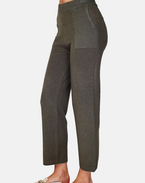 Pantalon en Cachemire 4 fils mélangé Zoé kaki
