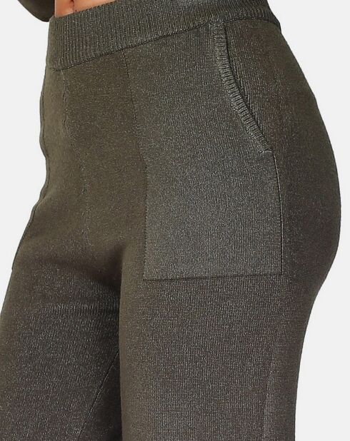 Pantalon en Cachemire 4 fils mélangé Zoé kaki