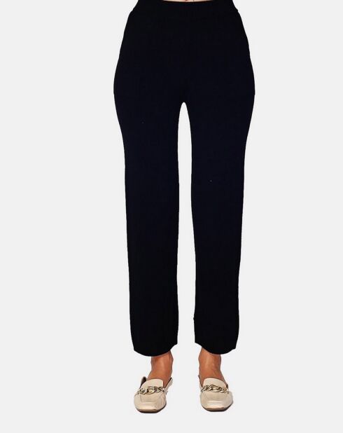 Pantalon en Cachemire 4 fils mélangé Zoé noir