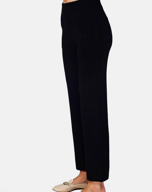 Pantalon en Cachemire 4 fils mélangé Zoé noir