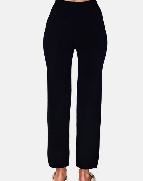 Pantalon en Cachemire 4 fils mélangé Zoé noir
