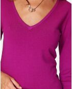 Pull en Cachemire 3 fils mélangé Iris orchidée