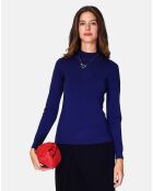 Pull en Cachemire 3 fils mélangé Nina bleu nuit