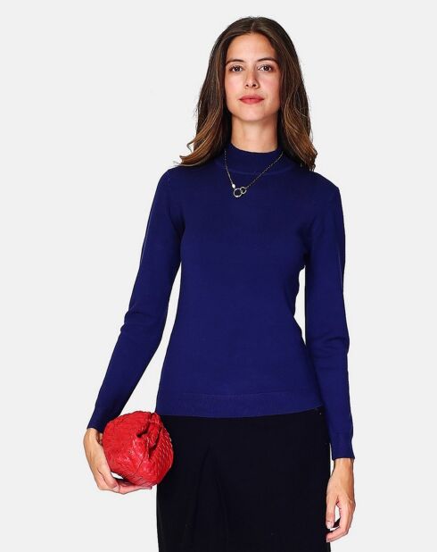 Pull en Cachemire 3 fils mélangé Nina bleu nuit