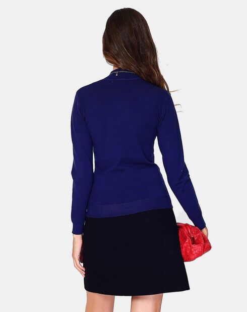 Pull en Cachemire 3 fils mélangé Nina bleu nuit