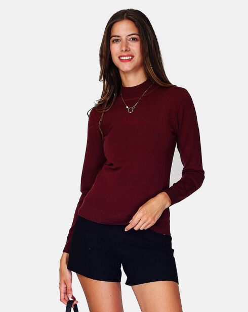 Pull en Cachemire 3 fils mélangé Nina bordeaux