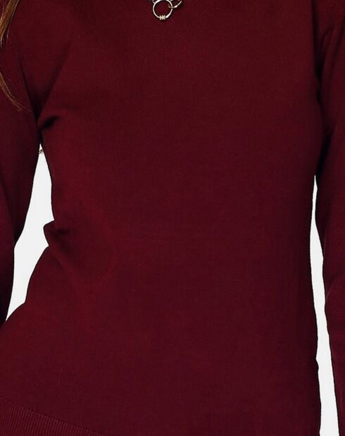 Pull en Cachemire 3 fils mélangé Nina bordeaux