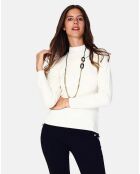 Pull en Cachemire 3 fils mélangé Nina naturel
