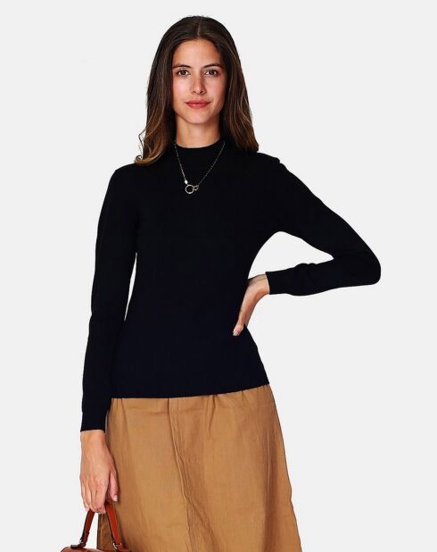 Pull en Cachemire 3 fils mélangé Nina noir